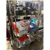 Image 1 : 3 Shelves of Misc - Fishing Rods, Lanterns, Single Burner, Casters, Utensils, Office Phones, Etc.