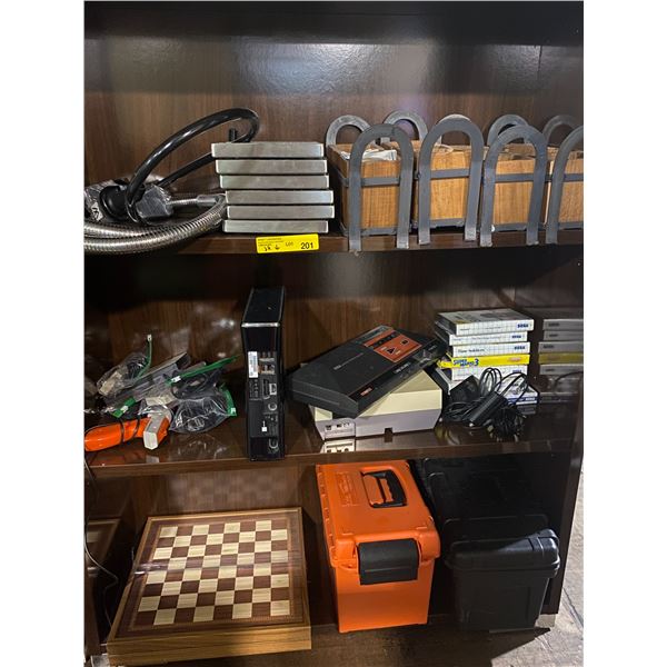 Vintage Nintendo NES & Sega Master System with Games (Duck Hunt, Super Mario 3, Shinobi, Rocky, More