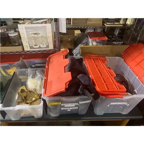 Group of Misc Set Dec Props - Skull/Bones, Lead Vests, Fixator Parts, Etc.