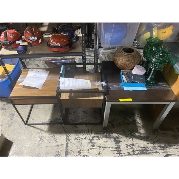 Group of 3 End Tables w/Decor on Top