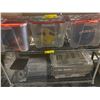 Image 1 : 2x Shelves of - Rescue Helmet, Surgical Gloves, Scale, Etc.