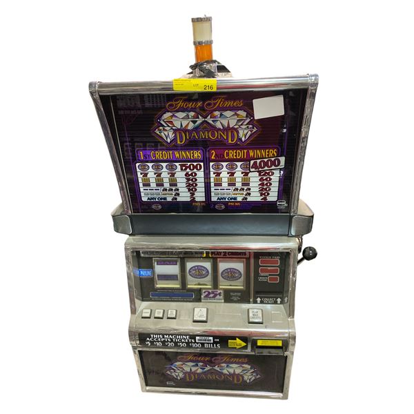 Four Times Diamond Casino Slot Machine - 25Â¢ Denomination, 2-Credit Play