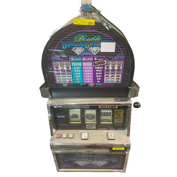 Double Double Diamond Casino Slot Machine - 25Â¢ Denomination, 3-Credit Play, Accepts Tickets