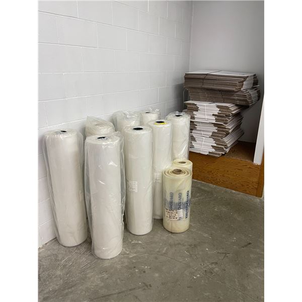 Rolls of Thick Clear Poly Bags (38x60" - 6mm) - 8 Rolls - + Cardboard Boxes
