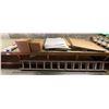 Image 1 : Group - Aluminum Ladder (Extendable), Carboard Boxes, Poly Funnels w/ Lids, Drain Cover Spill Preven