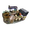 Image 1 : Group of Household Decor Items: Vintage Twin Partner Stove, Brass Planters, Pots, and More