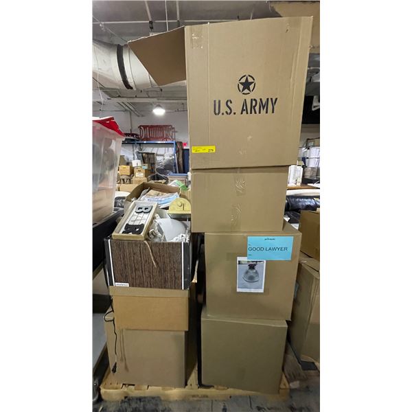 Pallet of Light Fixtures, Lamps, and Light Bulbs