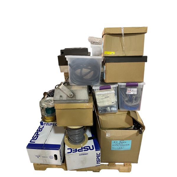Pallet of Wiring, New Drawer Pulls, Lighting & More
