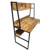 Image 1 : Rustic-Style Wood and Metal Desk with Hutch Shelf