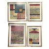 Image 1 : 4 Framed Abstract Painting - Largest is 25" x 25"