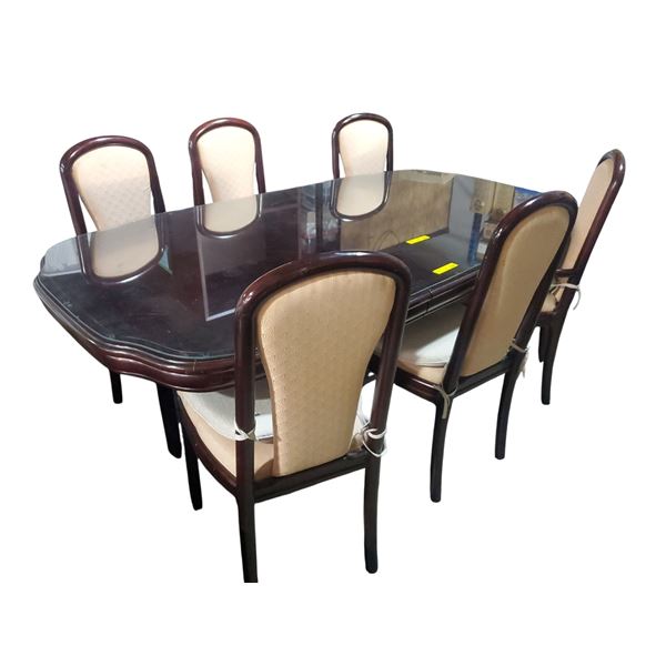 Family Size Dining Table with 6 Matching Chairs