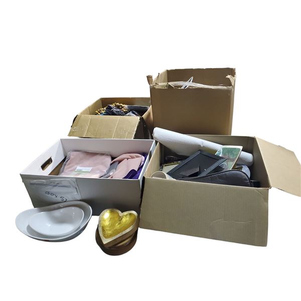 5 Boxes of Assorted Kitchenware & Household Goods