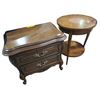 Image 1 : Wood 2 Drawer Chest & Round Accent Table