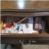 Image 2 : Wood 2 Drawer Chest & Round Accent Table