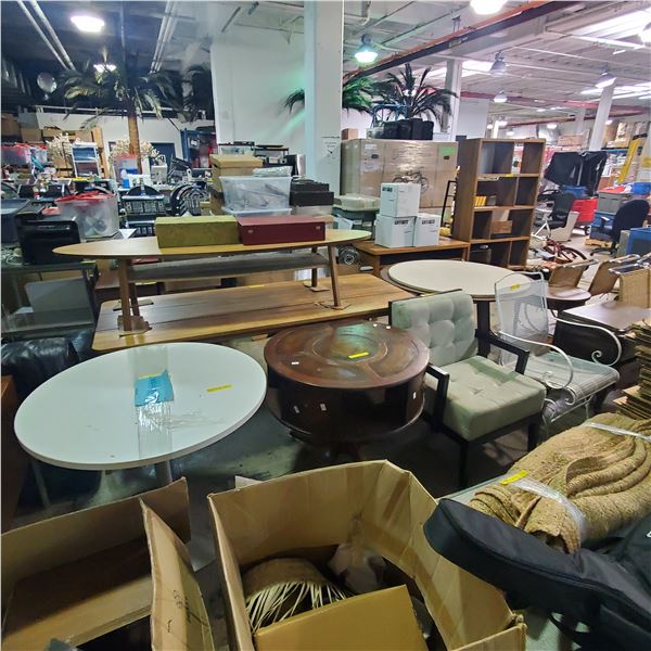 2 Tables (36" round), Arm Chair, & Metal Patio Chair