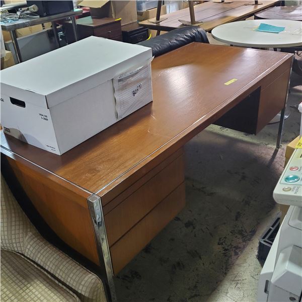 Executive Wood Desk with Drawers - Surface is 32" x 72"