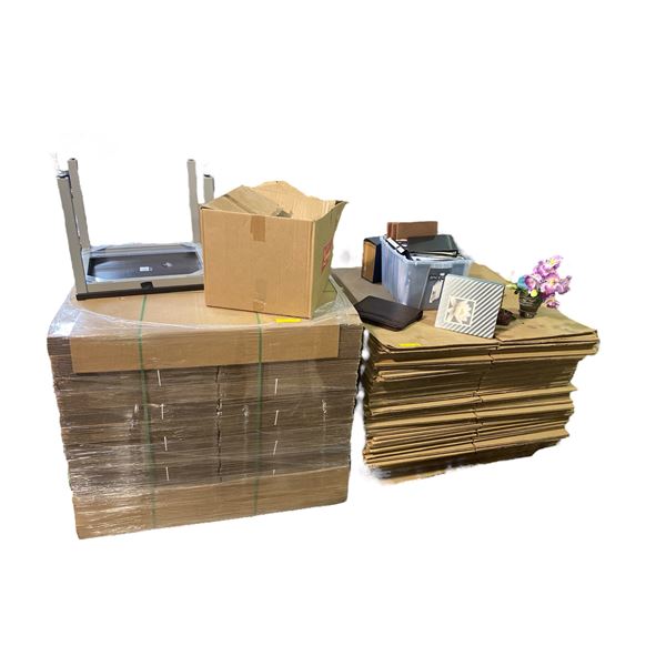 2 Pallets of New U-Line Cardboard Boxes - 24  x 24  x 24  boxes