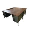 Image 1 : 2 Sturdy Metal 4 Drawer Desks - Wood Look Tops