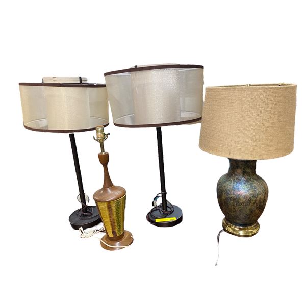 4 Assorted Table Lamps - Two are Matching