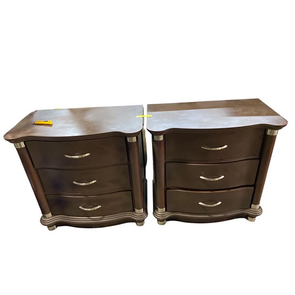 Pair of Klaussner 3 Drawer Night Stands - 18" x 32" x 32" tall