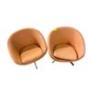 Image 1 : Pair of Low Vintage Orange Swivel Chairs