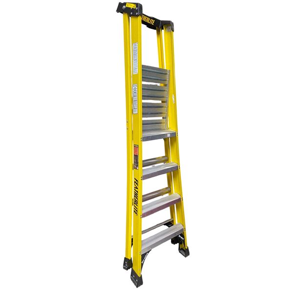Featherlite 4" Step Ladder with Large Platform & 10' 5" Reach