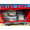 Image 1 : Lipped Shelf Utility Cart with Cabinet & Contents - 5 45 x 25 x 33 " - No Key