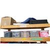 Image 1 : 2 Shelves of Bistro Supplies - Syrup Dispensers, Mugs, Glasses & More