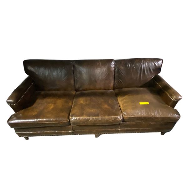 Brown Bonded Leather Sofa - 70" Wide