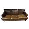 Image 1 : Brown Bonded Leather Sofa - 70" Wide