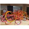 Image 3 : Shelf of Hand Weight Sets, Lamps, Extension Cords & Household