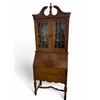 Image 1 : Vintage Wood Secretary Desk with Drop-Front and Glass Hutch, Approx. H79" x W28" x D15.5"