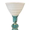 Image 2 : Beautiful Vintage Teal Tole Bouillotte Table Lamp (tested - working)