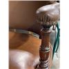 Image 2 : Vintage Camelback Leather Armchair with Nailhead Trim, Approx. H36.5 x W24" x D21"