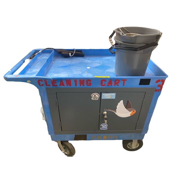 Uline Utility Cart With Locking Lower Cabinet & Key