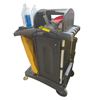 Image 1 : Commercial Cleaning Cart with Mop & Supplies