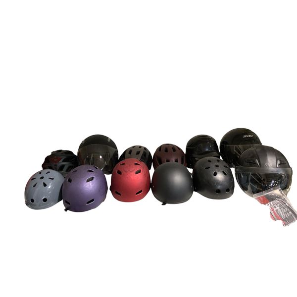 Shelf Lot of Assorted Bike & Other Helmets