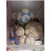Image 2 : 4 Totes of Helmets, Footwear & Sports Balls