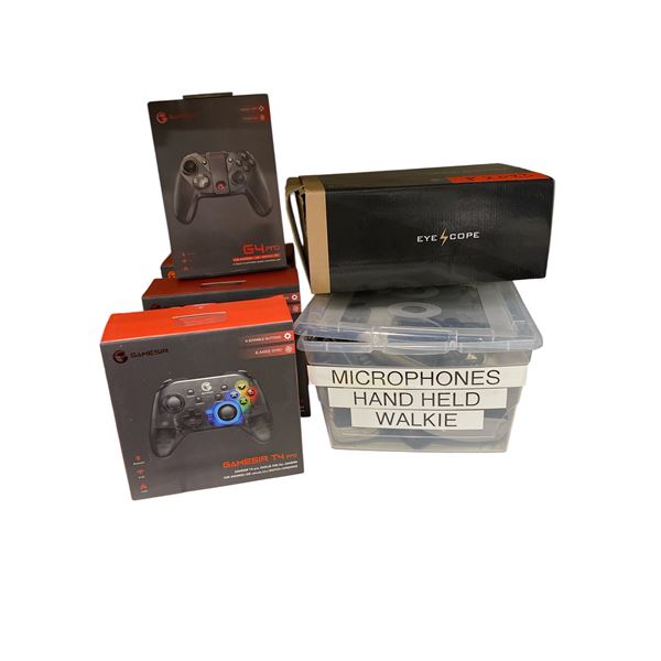 Microphone, Walkie Talkie, and Gamesir Controllers