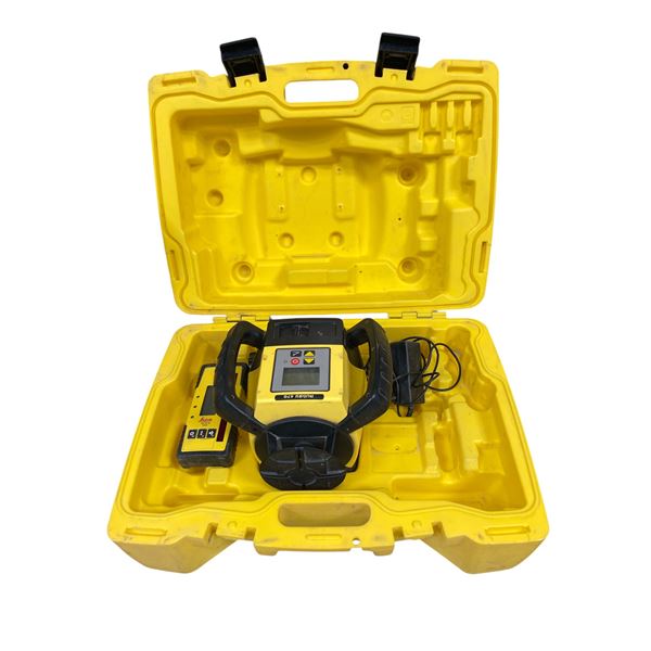 Group of Leica Rugby 270 Rotary Laser Level Kit w/ Receiver & Case