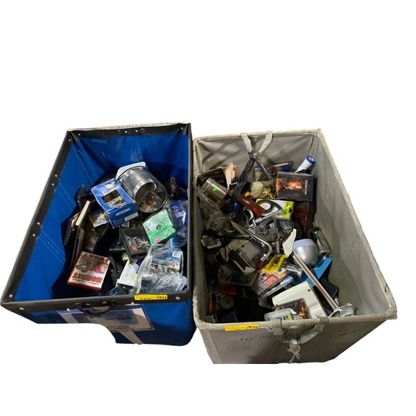 2 Bins Full of Misc - Tools, DVD's, Doorknobs, Etc.