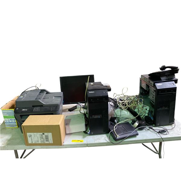 Group of Misc Computers, Printers, Cables, Phone, Etc.