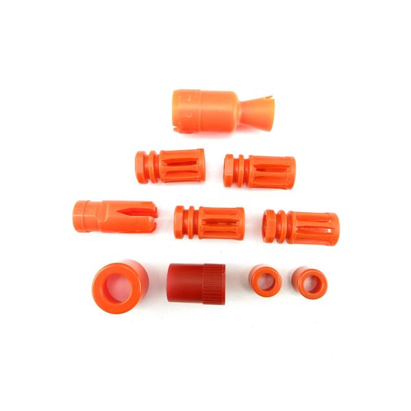 ASSORTED AIRSOFT RIFLE FLASH HIDERS LOT