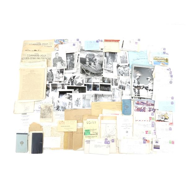 ASSORTED WWII U.S. LETTERS, PHOTOS, NEWSPAPERS, ETC. LOT