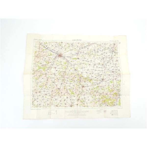 WWI CANADIAN / BRITISH TRENCH MAP OF FRANCE