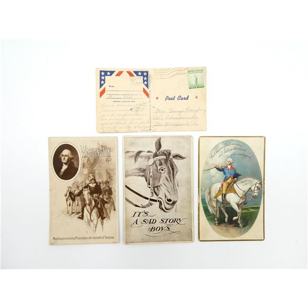 ASSORTED VINTAGE AMERICAN HISTORY STAMPED POSTCARD LOT