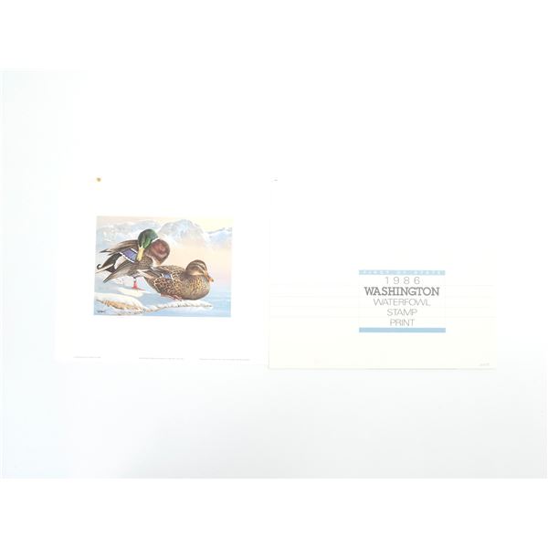 "1986 WASHINGTON WATERFOWL STAMP PRINT"