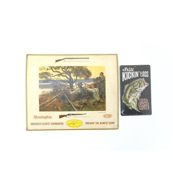 ASSORTED FISHING / REMINGTON SIGNS LOT