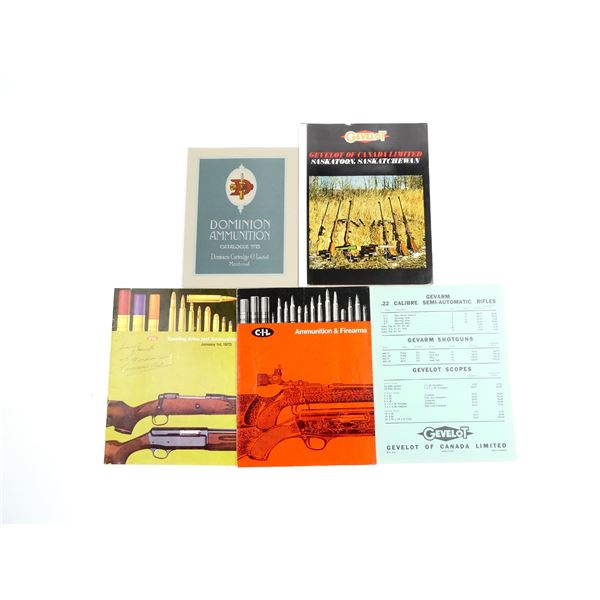 ASSORTED AMMUNITION AND FIREARMS CATALOGUE / ETC. LOT