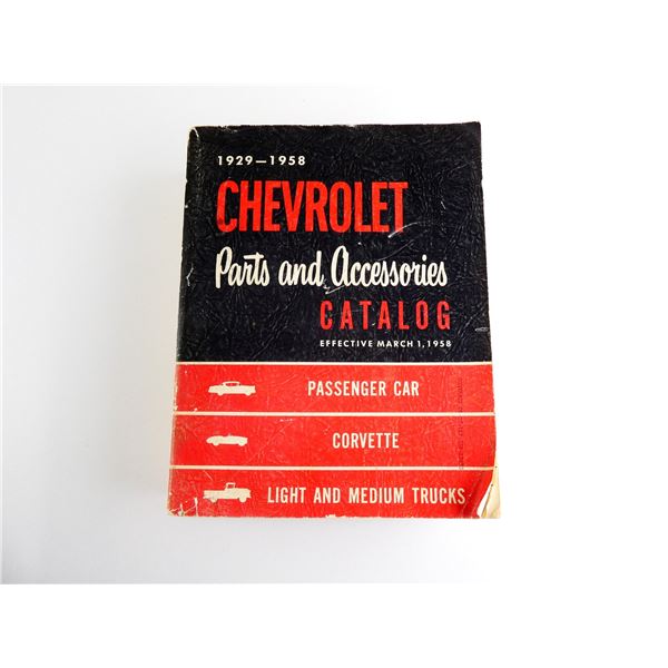 "CHEVROLET PARTS AND ACCESSORIES CATALOG 1929-1958" CATALOGUE
